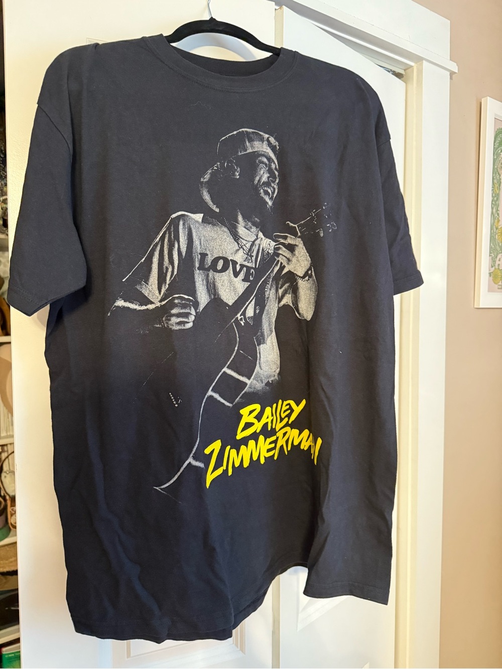 Bailey Zimmerman Black Graphic Tee with Yellow Script